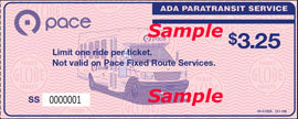 Book of 10 Pace ADA Partransit Tickets